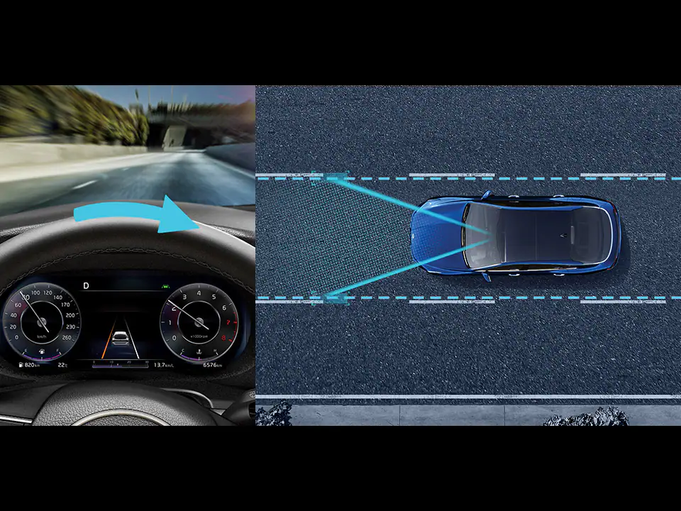 مساعد متابعة المسار (LFA) ومساعدة الحفاظ على المسار (LKA)