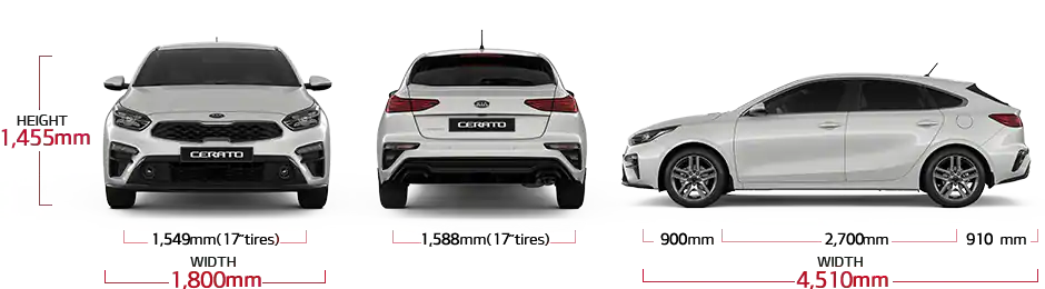 Kia Cerato Dimensions