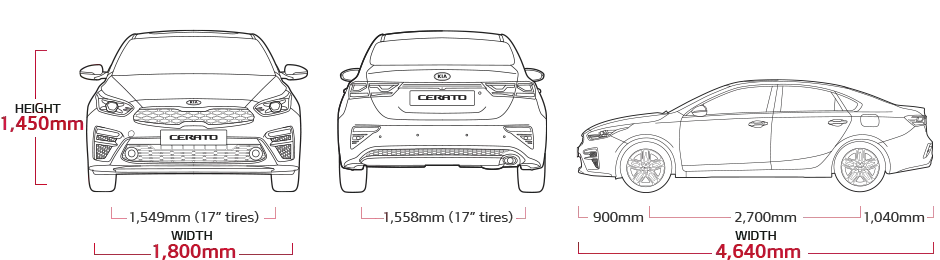 Kia Cerato Dimensions