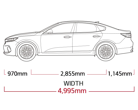Kia Cadenza YG dimensions