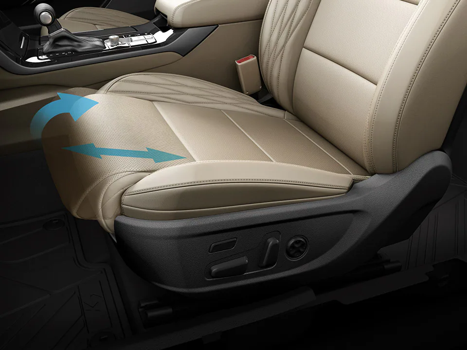 Power driver's seat with cushion extension